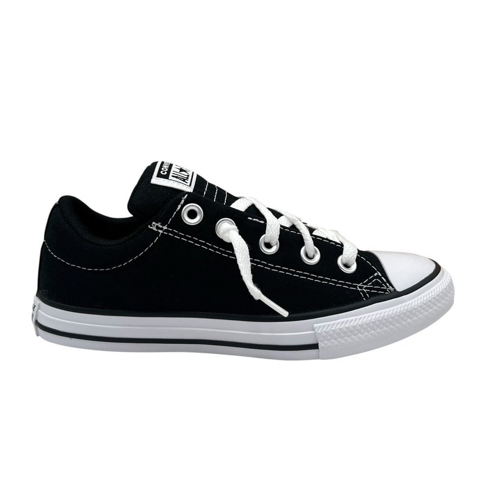 Converse Chuck Taylor Street Youth Boys Girls Low Top Sneaker Size 7 Black White - Picture 2 of 12
